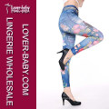 Hot Sell Printed Tights Fake Jeans Seamless Women Leggings (L97032-2)